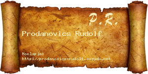 Prodanovics Rudolf névjegykártya